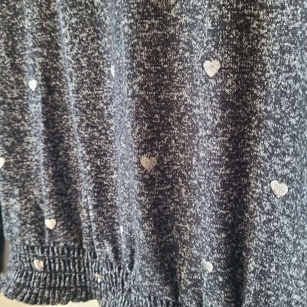 Gap‎ Kids Girls XL Black Silver Hearts Pullover Sweater Top New